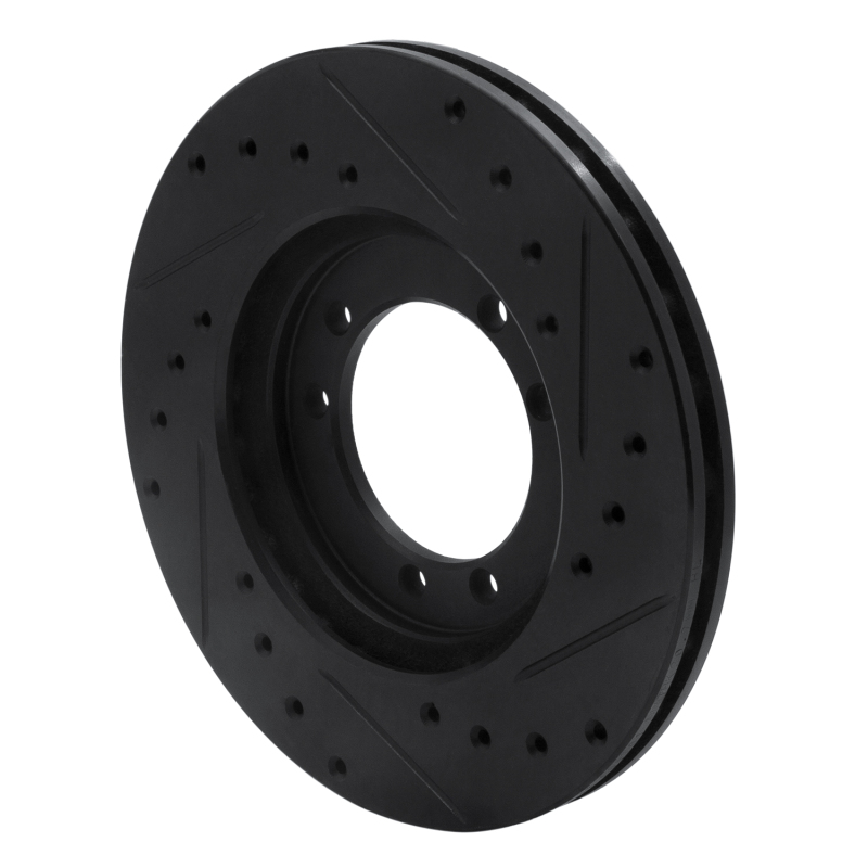 Hummer H1 Brake Rotor (1) - Rear/Front Left - R1 Concepts - Drilled & Slotted - Black - `92-`04